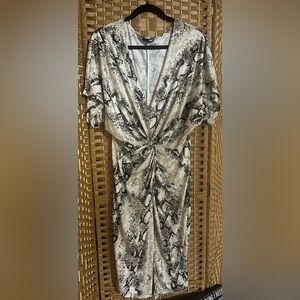 Fashion Nova Black and Gray Snakeskin Dress